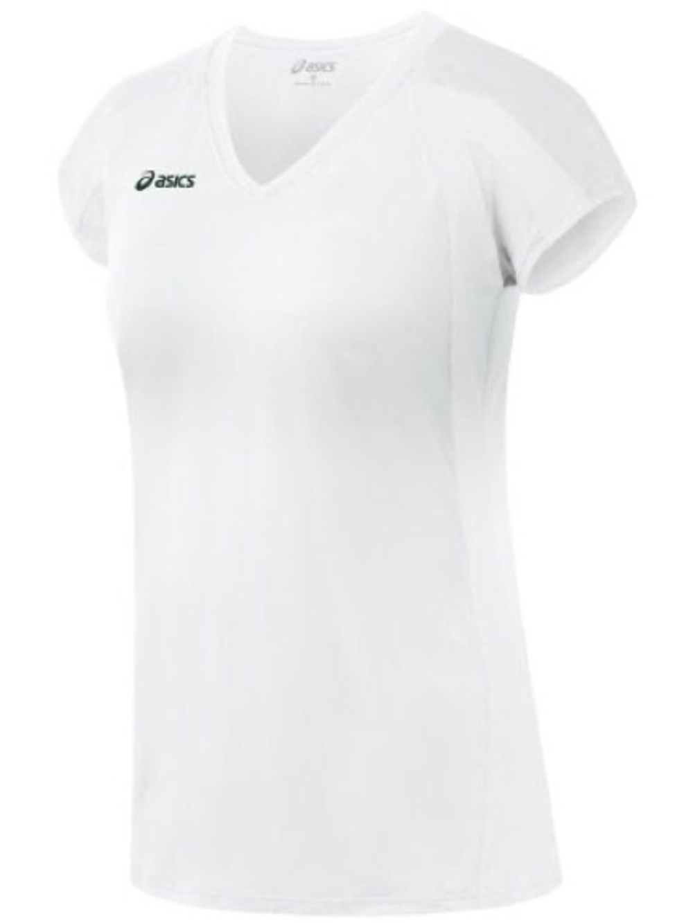 ASICS Women's Blocker Athletic Volleyball Jersey Top Short Sleeve Top, White, M